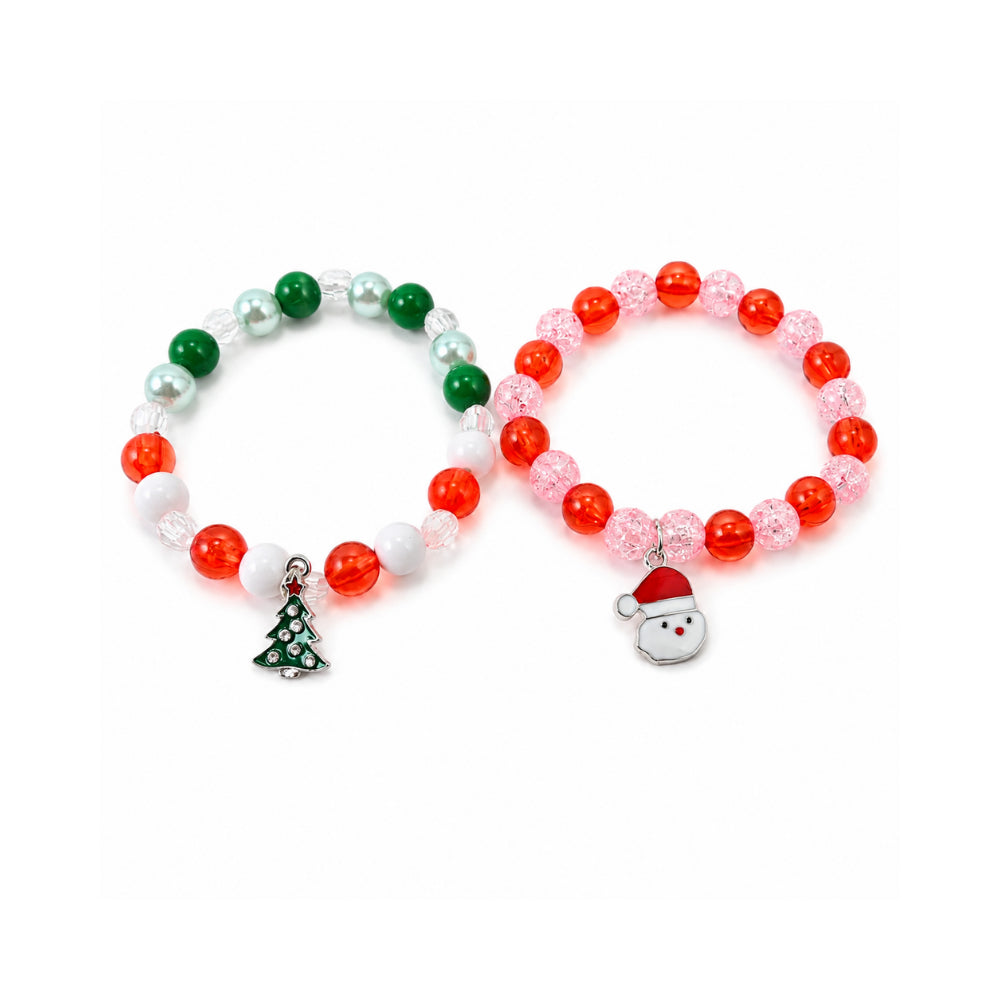 Christmas Kids 4 Pack Ring & Bracelet Set - SANTA/TREE