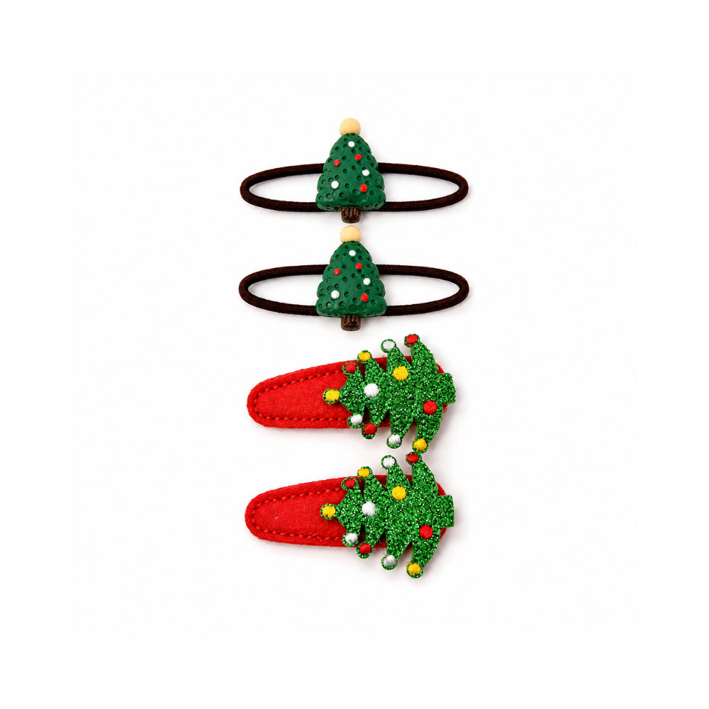 Christmas Kids 4 Pack Hair Set - TREE