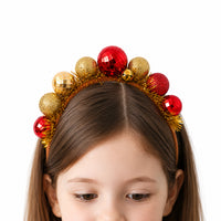Christmas Kids Novelty Headband - GOLD BAUBLE