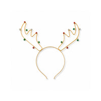 Christmas Kids Novelty Headband - GOLD REINDEER BELLS