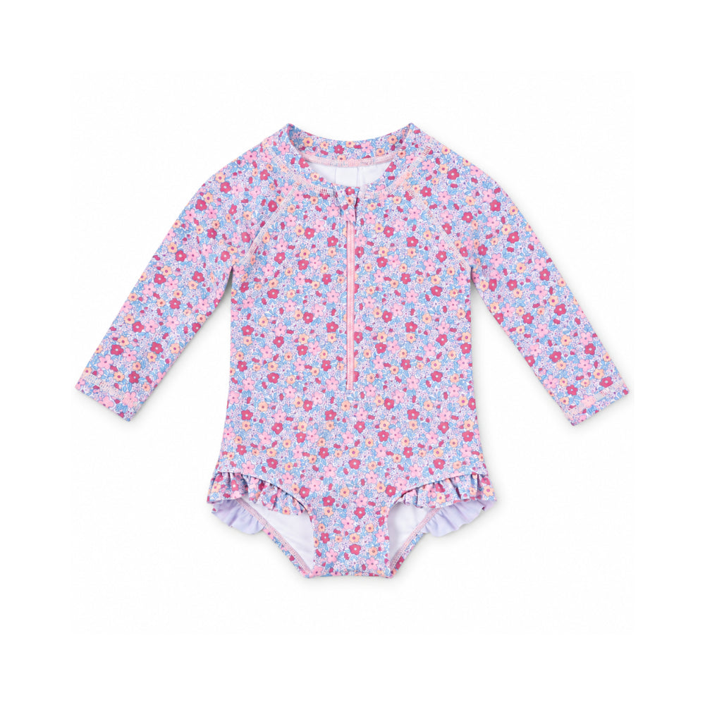 Salty Toes Series Baby Frilled Long Sleeve Swimsuit - DITSY FLORAL