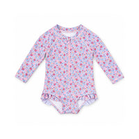Salty Toes Series Baby Frilled Long Sleeve Swimsuit - DITSY FLORAL