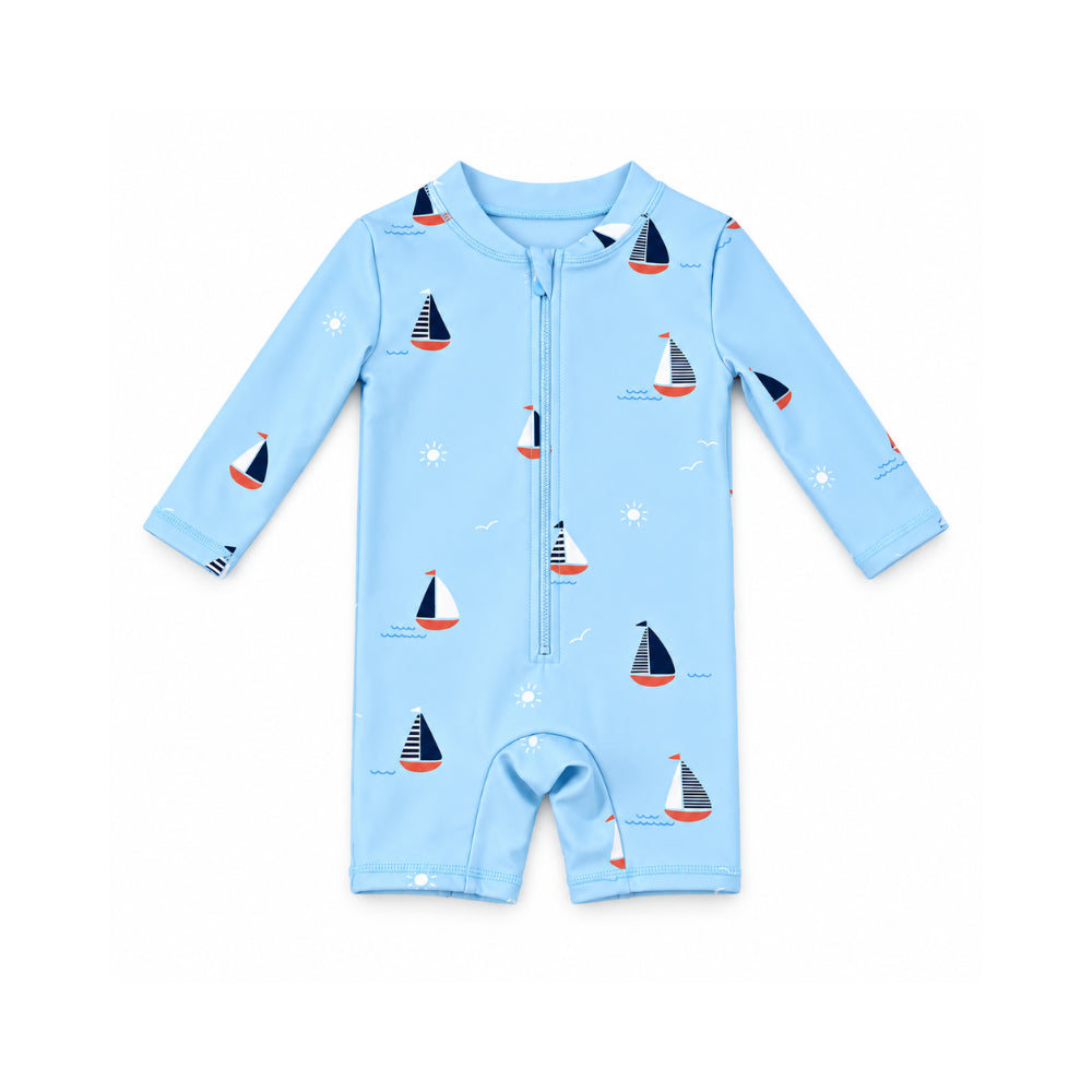 Salty Toes Series Baby Swim All in One - SAIL BOATS