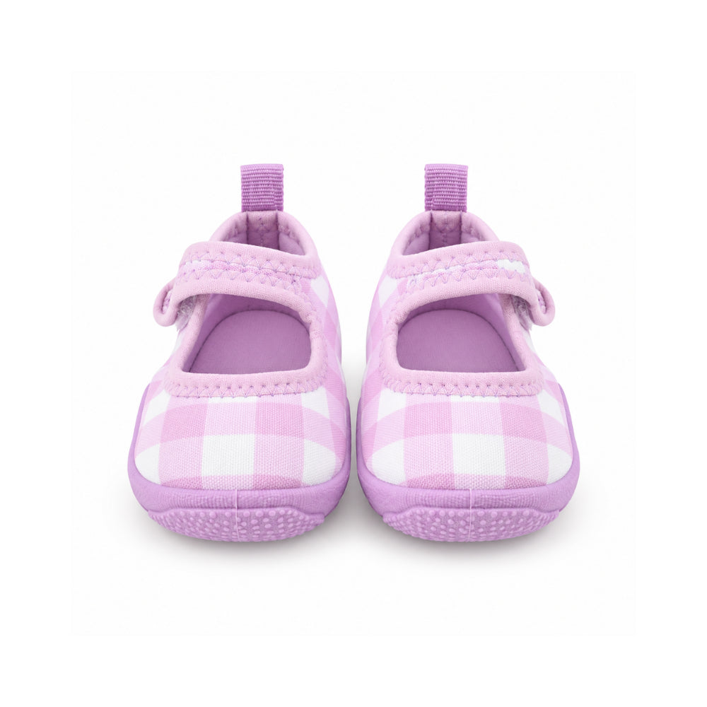 Salty Toes Series Baby Strap Beach Shoes - LILAC GINGHAM
