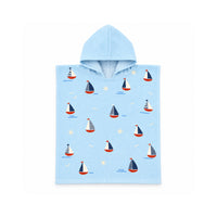 Salty Toes Series Baby Hooded Towel One Size - SAIL BOATS