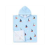 Salty Toes Series Baby Hooded Towel One Size - SAIL BOATS