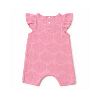 Salty Toes Series Baby Terry Towelling Frill Romper - SHELLS