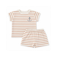Salty Toes Series Baby Co-ord Set - ANCHOR STRIPE