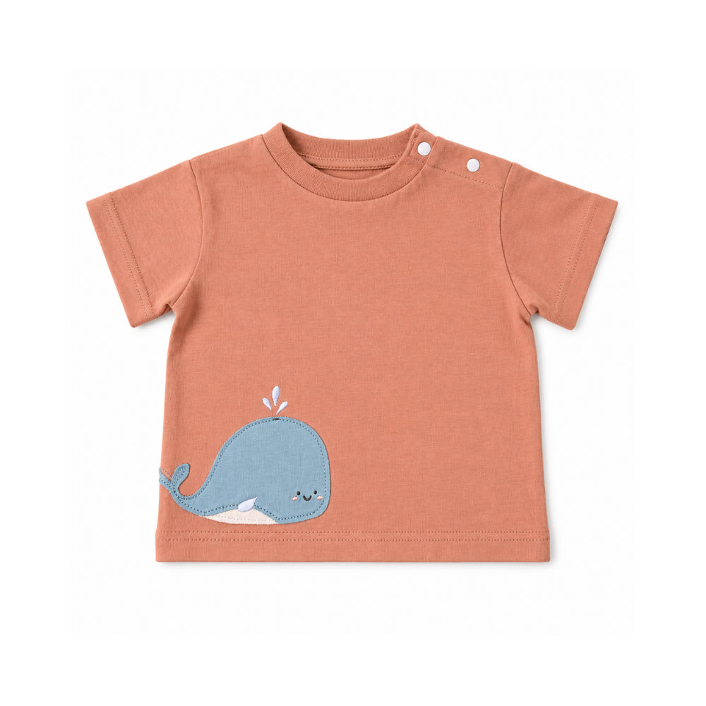 Salty Toes Series Baby Applique T-Shirt - WHALE
