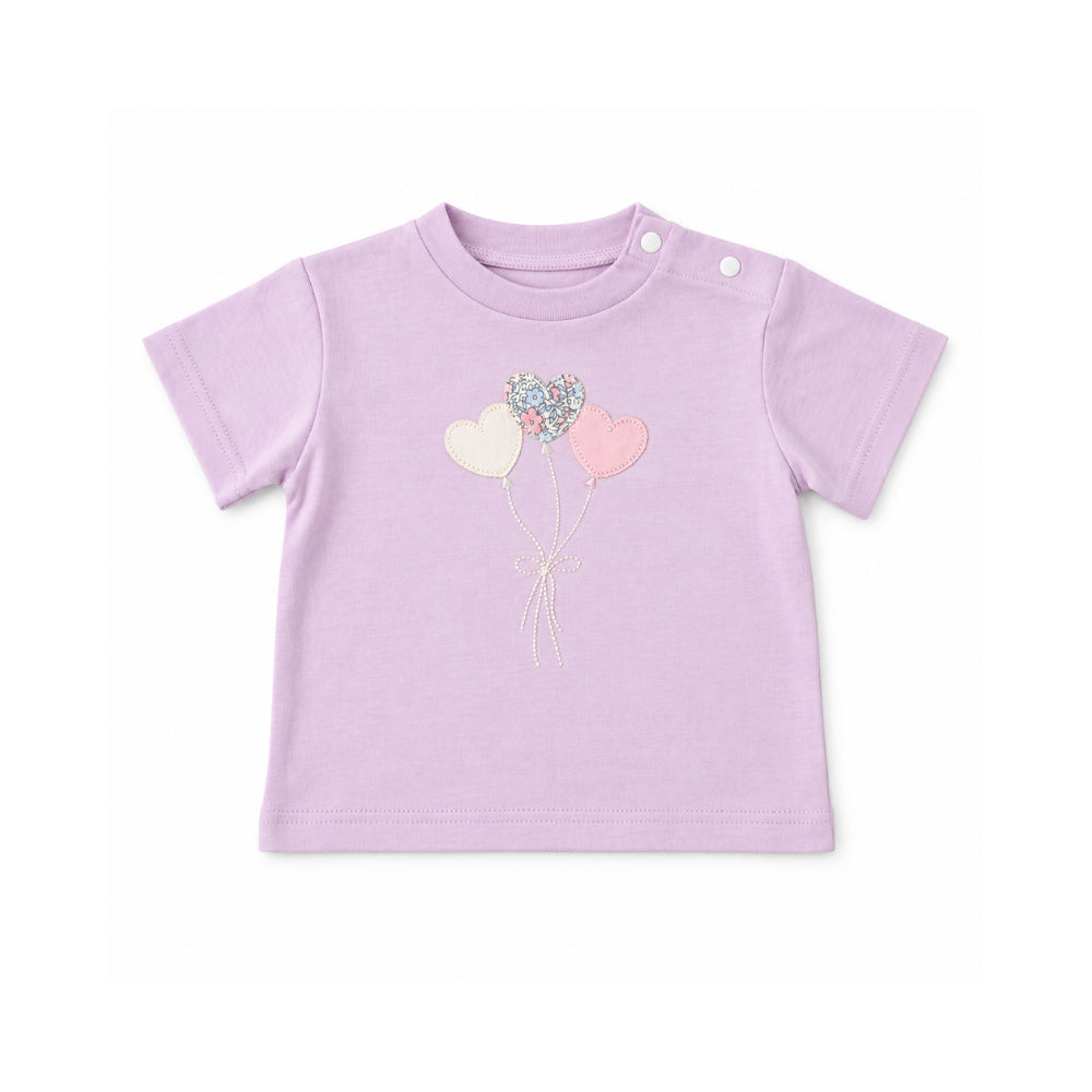 Salty Toes Series Baby Applique T-Shirt - HEART BALLOONS