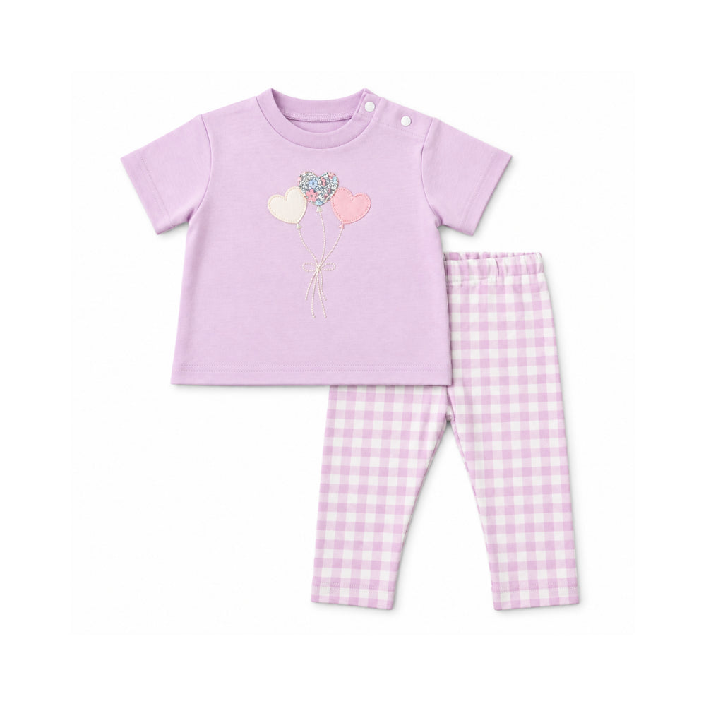 Salty Toes Series Baby Applique T-Shirt - HEART BALLOONS