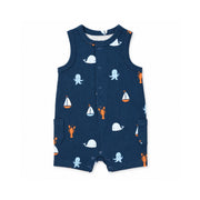 Salty Toes Series Baby Sleeveless Waffle Romper - MARINE MATES
