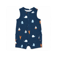 Salty Toes Series Baby Sleeveless Waffle Romper - MARINE MATES