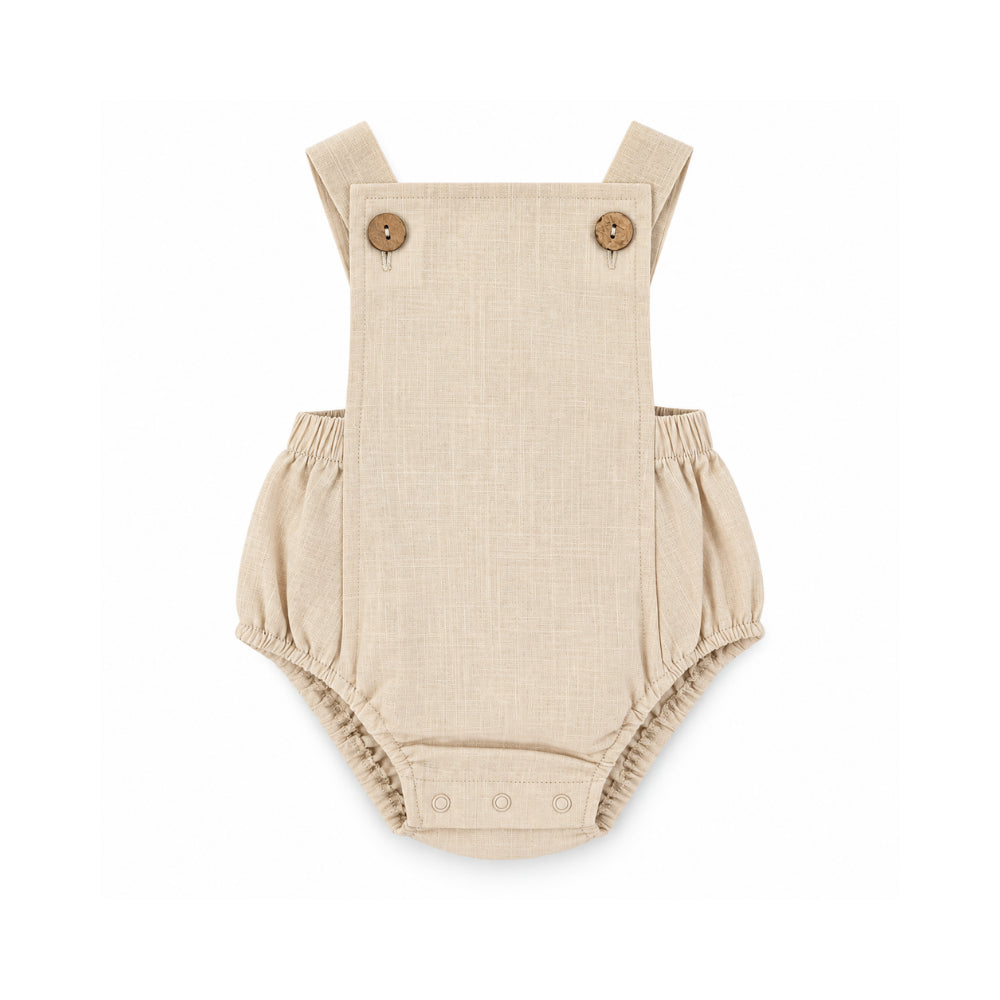 Salty Toes Series Baby Woven Pinafore - OATMEAL
