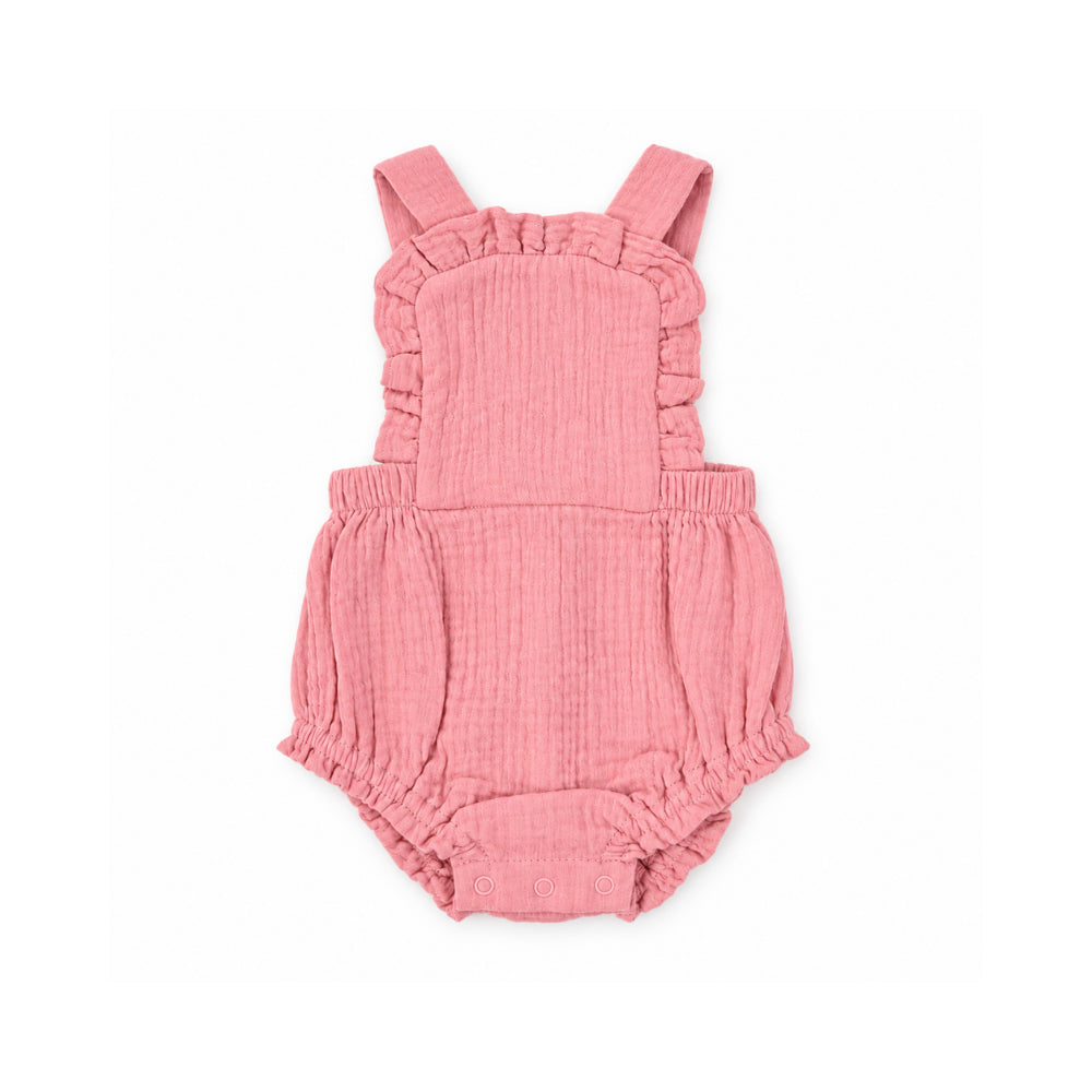 Salty Toes Series Baby Woven Frill Pinafore - ROSE