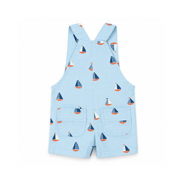 Salty Toes Series Baby Printed Overalls - SAIL BOATS