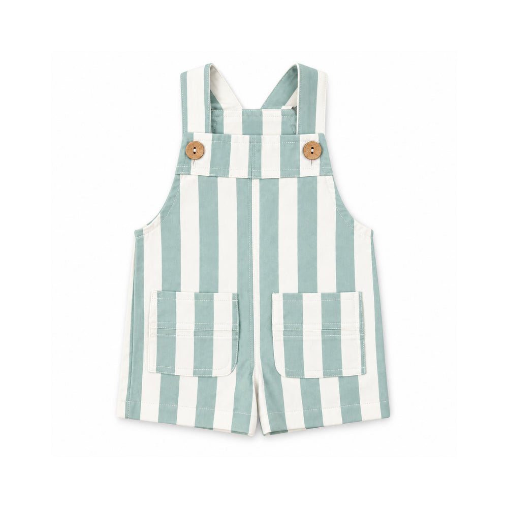 Salty Toes Series Baby Printed Overalls - GREEN STRIPE