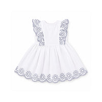 Salty Toes Series Baby Broderie Jersey Mix Dress - CREAM