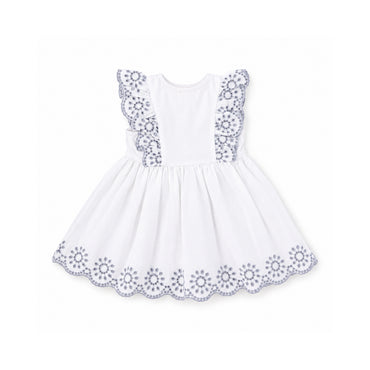 Salty Toes Series Baby Broderie Jersey Mix Dress - CREAM