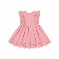 Salty Toes Series Baby Broderie Jersey Mix Dress - PINK