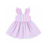 Salty Toes Series Baby Seersucker Dress with Bloomers - STRIPE