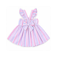 Salty Toes Series Baby Seersucker Dress with Bloomers - STRIPE