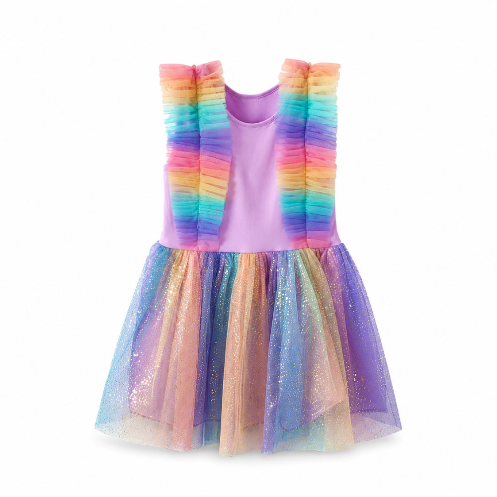 Made To Treasure Kids Party Dress - LILAC RAINBOW