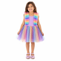 Made To Treasure Kids Party Dress - LILAC RAINBOW