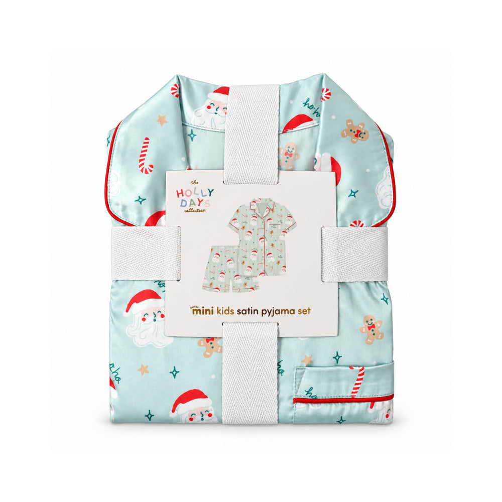 Holly Days Christmas Collection Kids Satin Pyjama Set - HO HO HO