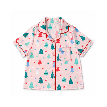 Holly Days Christmas Collection Kids Satin Pyjama Set - JOLLY TREES