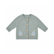 Salty Toes Series Baby Knitted Cardigan -  SAIL BOATS