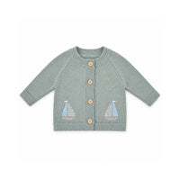 Salty Toes Series Baby Knitted Cardigan -  SAIL BOATS