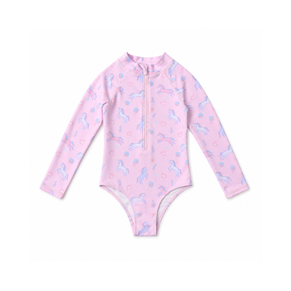 Good Vibes Kids Long Sleeve Swim Suit - UNICORN COVE