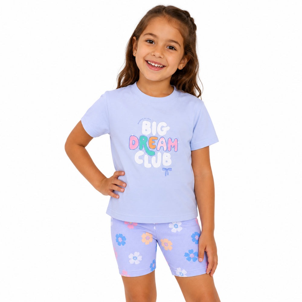 Good Vibes Girls Bike Short - LILAC DAISY