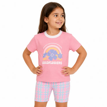 Good Vibes Girls Bike Short - SHERBET GINGHAM