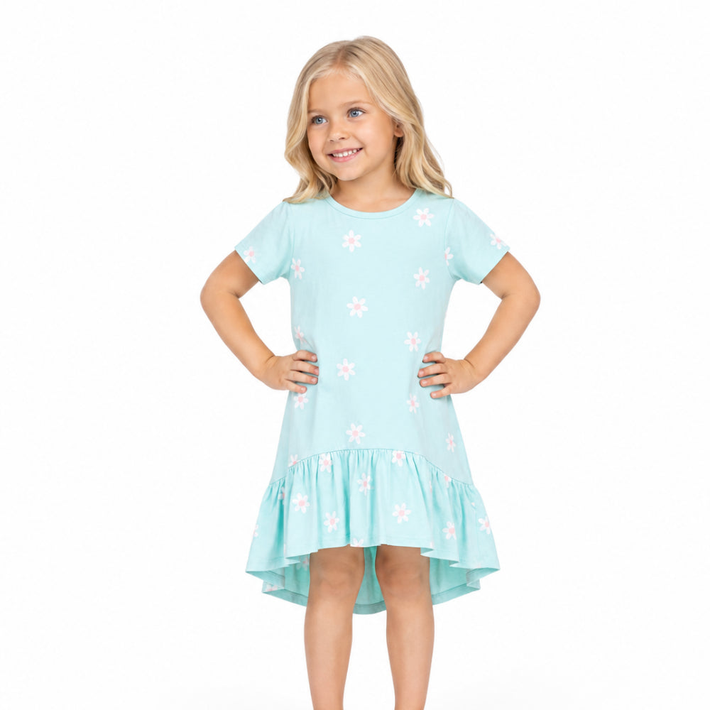 Good Vibes Girls Miller Dress - MINT DAISY