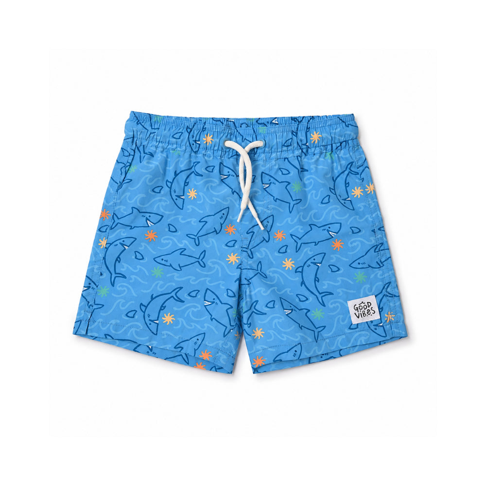 Good Vibes Boys Board Shorts - SHARK WATERS