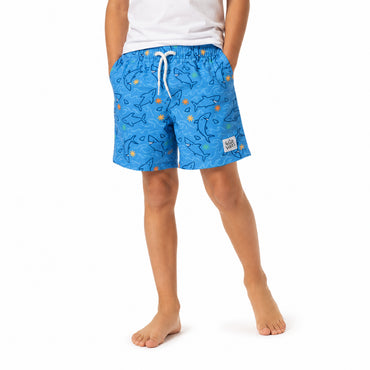 Good Vibes Boys Board Shorts - SHARK WATERS