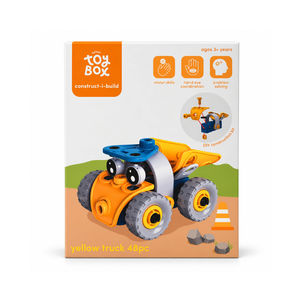 Kaiser Toy Box - Construct-i-Build 48 Pieces - YELLOW TRUCK