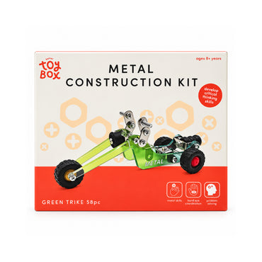 Kaiser Toy Box - Kids Metal Construction Kit 58 Pieces - GREEN TRIKE