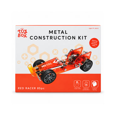 Kaiser Toy Box - Kids Metal Construction Kit 85 Pieces - RED RACER