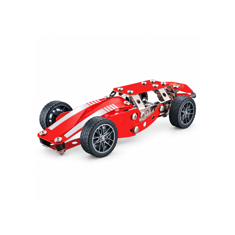 Kaiser Toy Box - Kids Metal Construction Kit 133 Pieces - RED EURO RACER