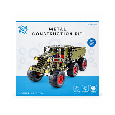 Kaiser Toy Box - Kids Metal Construction Kit 307 Pieces - 6 WHEELER