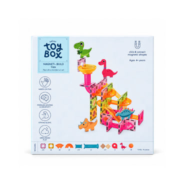 Kaiser Toy Box - Magnetic Build 76 Pieces Tiles - DINO MARBLE RUN