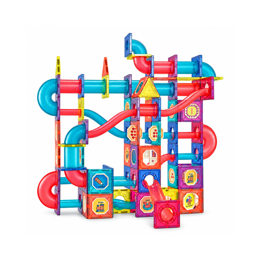 Kaiser Toy Box - Magnetic Build 199 Pieces Tiles - MARBLE RUN