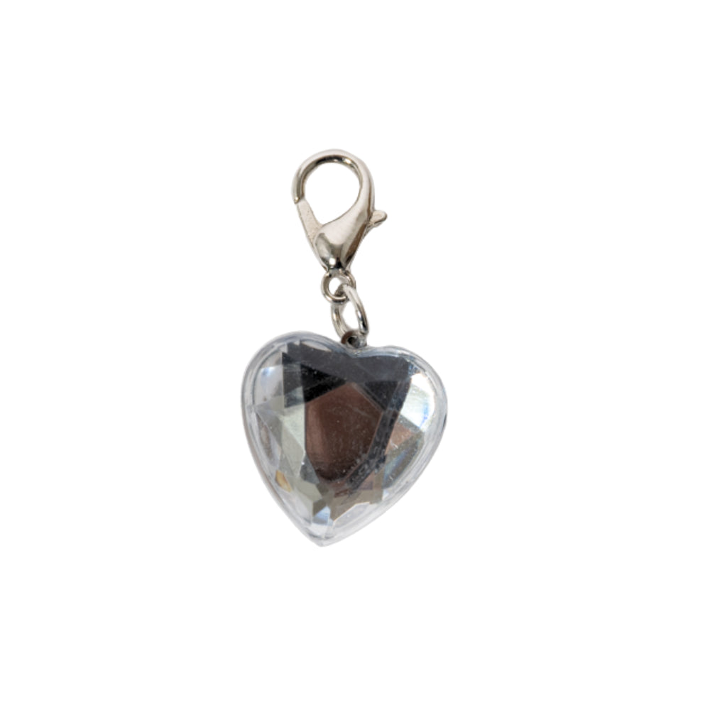 Kids Mini Charm - Silver Diamond Heart