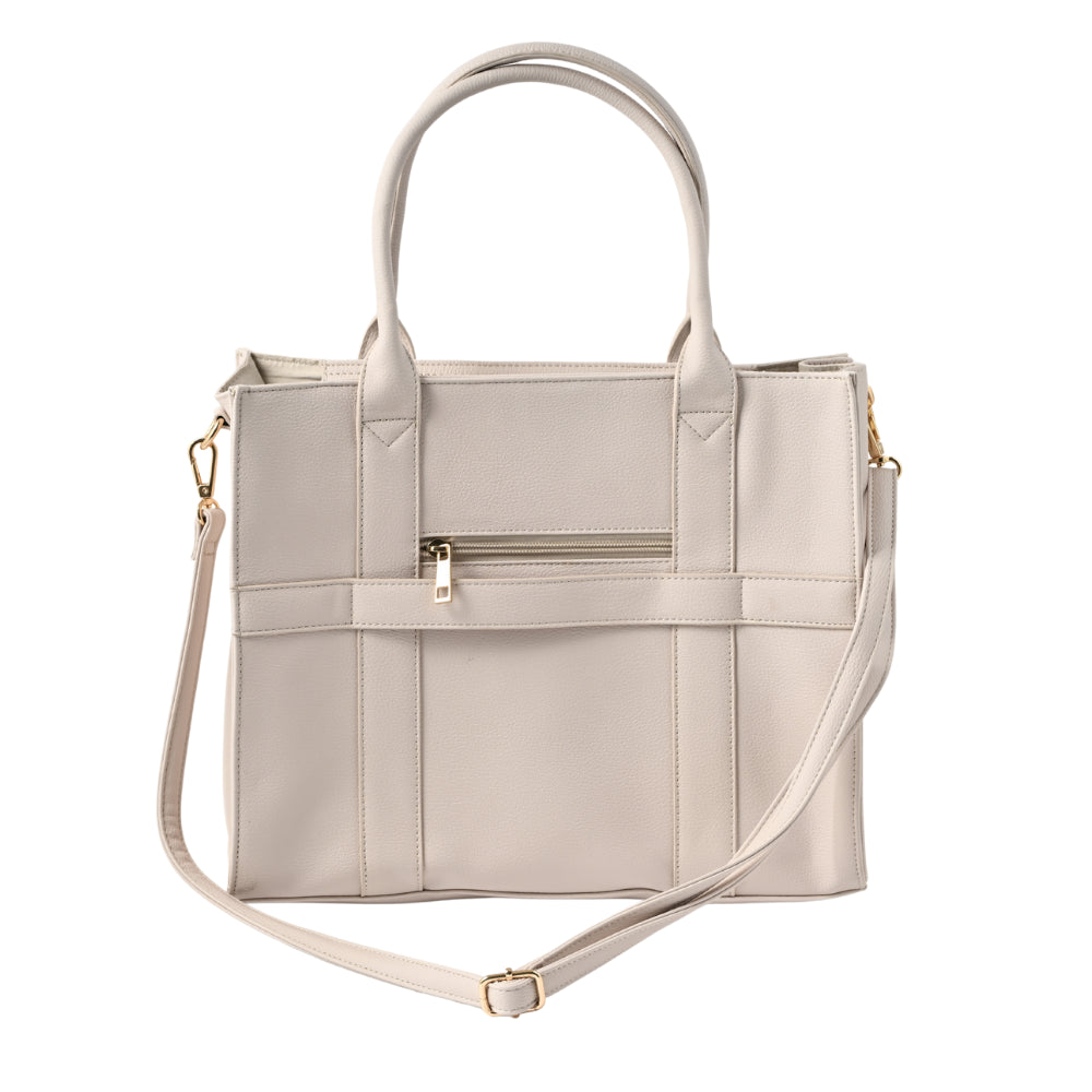 Belle Collection Structured Tote Bag - TAUPE