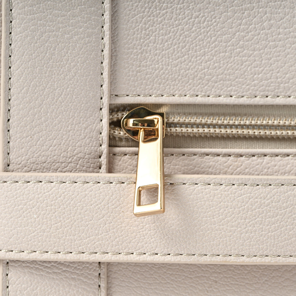 Belle Collection Structured Tote Bag - TAUPE