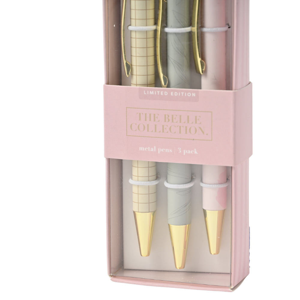 Belle Collection Metal Pens 3pk - BLOOMING