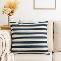 Coastal Tones Collection Printed Cushion - NAVY PINSTRIPE